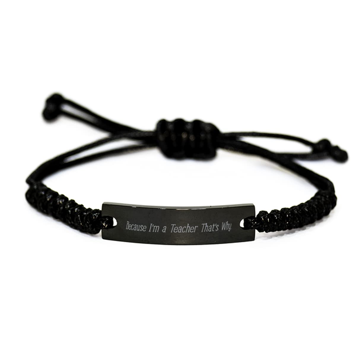 Best Teacher Gifts - Unique Black Rope Bracelet for Men & Women | Thoughtful Holiday Present for Educators | Perfect for Teacher Appreciation Week, Christmas & Retirement