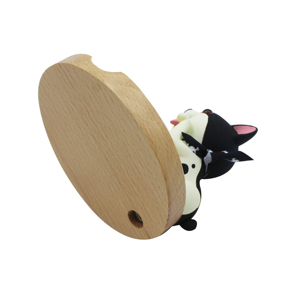 Wooden Dog Phone Stand - Cute Animal Cell Phone Holder for Desk, Smartphone & Mobile Device Organizer - Perfect for Home Office, Bedside, or Gift