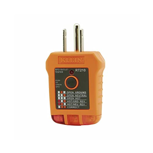 Klein Tools RT210 GFCI Outlet Tester - Electrical Receptacle Tester for Home, Office & Workshop Safety Checks