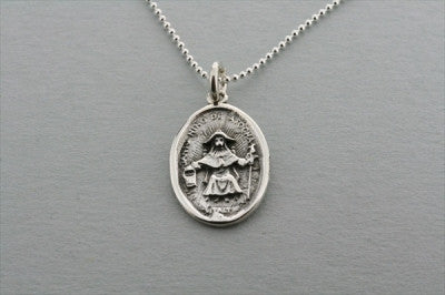 St. Christopher Atocha Pendant on 55cm Ball Chain - Religious Jewelry for Protection & Travel Blessings