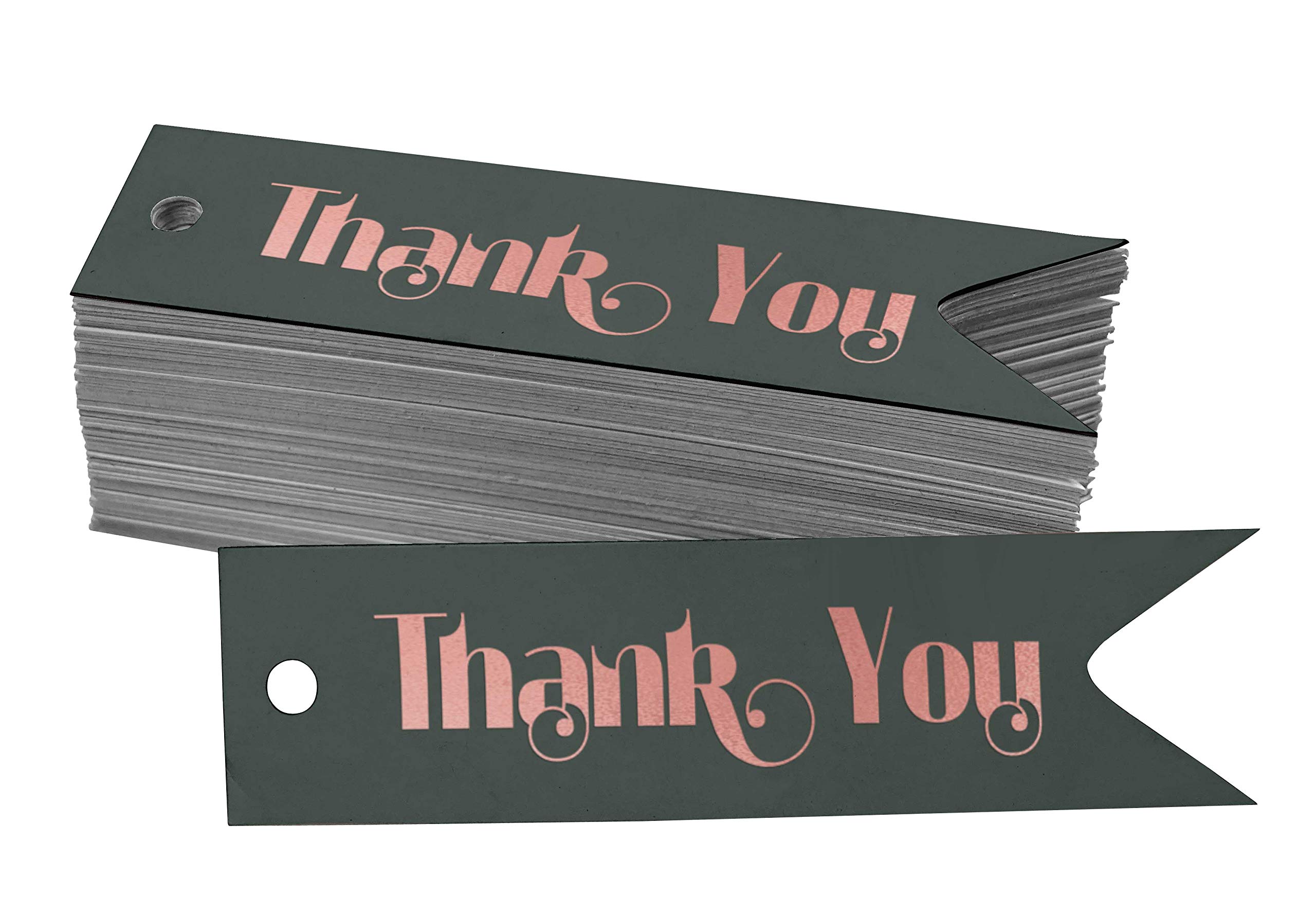 100pcs Rose Gold Foil Thank You Tags for Wedding Favors, Bridal Shower Gifts & Party Decorations - Elegant Hanging Tags for Special Events
