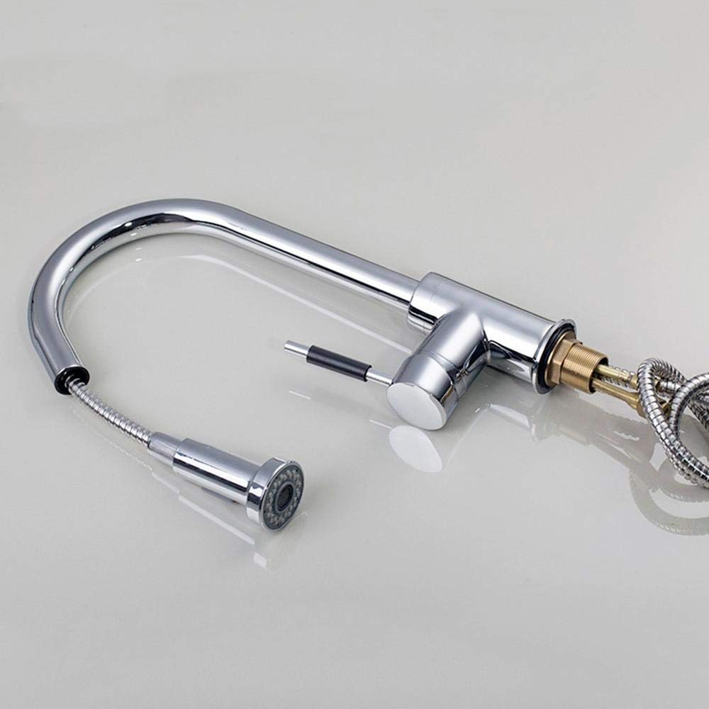 Dual Function Solid Brass Pull-Out Kitchen Faucet with Swivel Spout - Perfect for Vessel Sinks & Modern Bathrooms | Ideal for Cooking, Washing Dishes & Bathroom Vanities