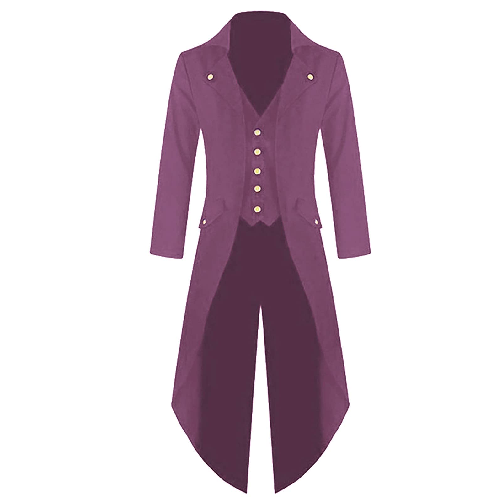Men's Gothic Tailcoat Jacket - Vintage Frock Coat Uniform Costume for Parties & Winter Outwear | Fleece-Lined Formal Coat for Cosplay, Weddings & Historical Reenactments