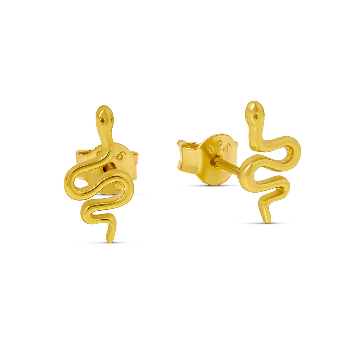 Green Tree Snake Stud Earrings - 14K Gold Plated Dainty Hoop Earrings for Women, Perfect for Casual Wear & Party Accessories