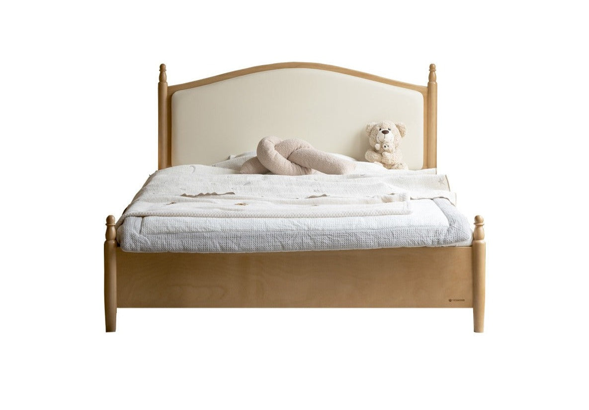 Solid Wood Princess Bed - Beech & Oak Wooden Toddler Bed for Girls - Perfect for Kids' Bedrooms, Nursery, and Playroom Decor
