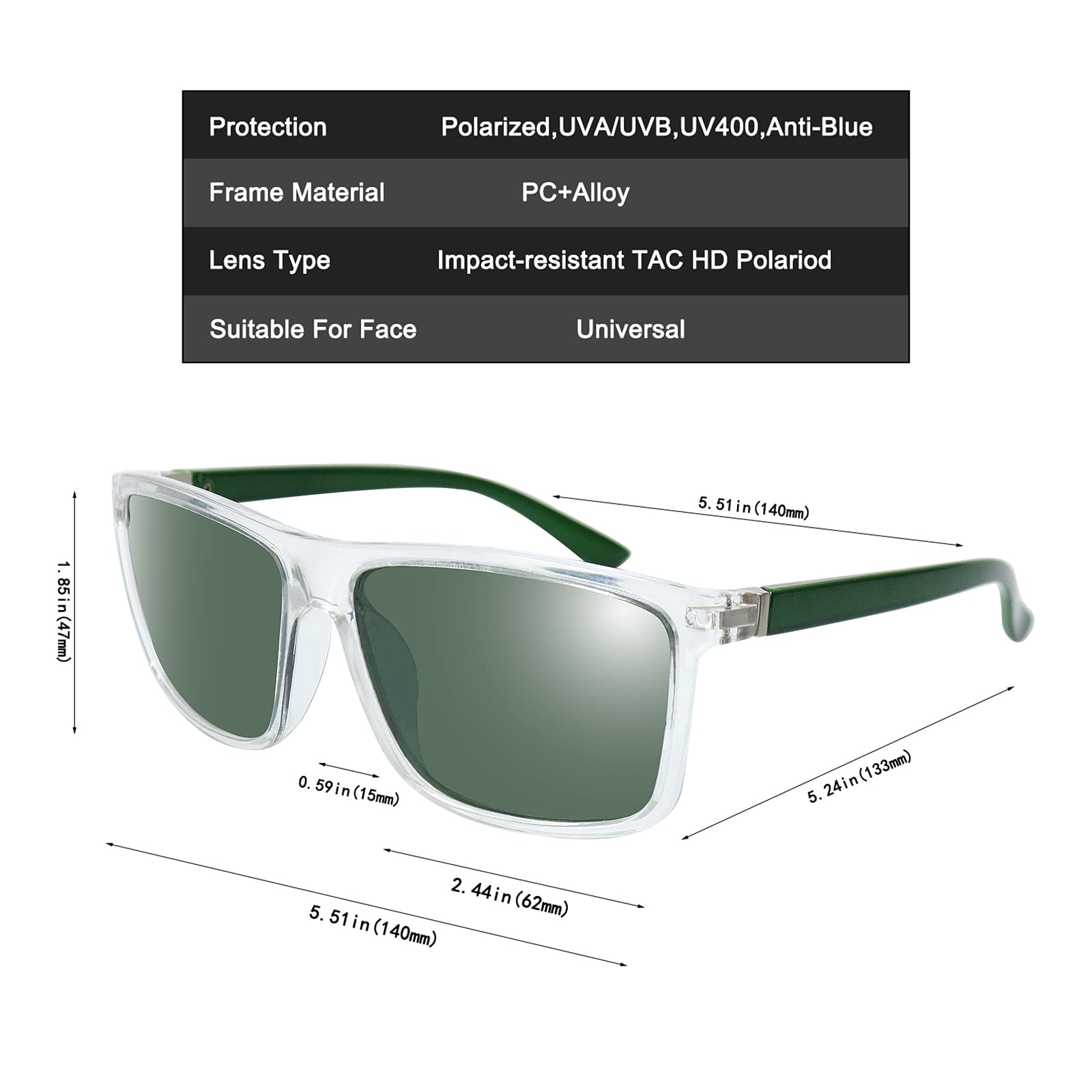 NIEEPA Men's Polarized Sports Sunglasses UV Protection Square Frame NP1007 - Perfect for Running, Cycling & Outdoor Activities