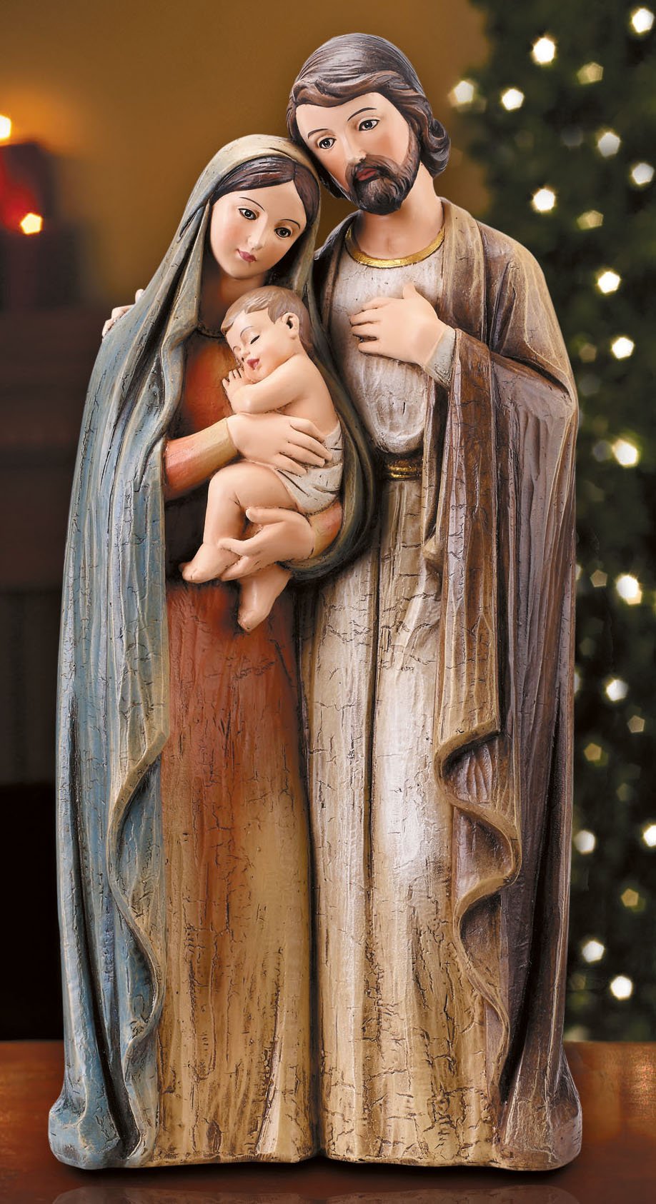 Avalon Gallery Holy Family Figurine - Handcrafted Religious Statue for Home Décor, Christmas Nativity Scene, and Gift Giving