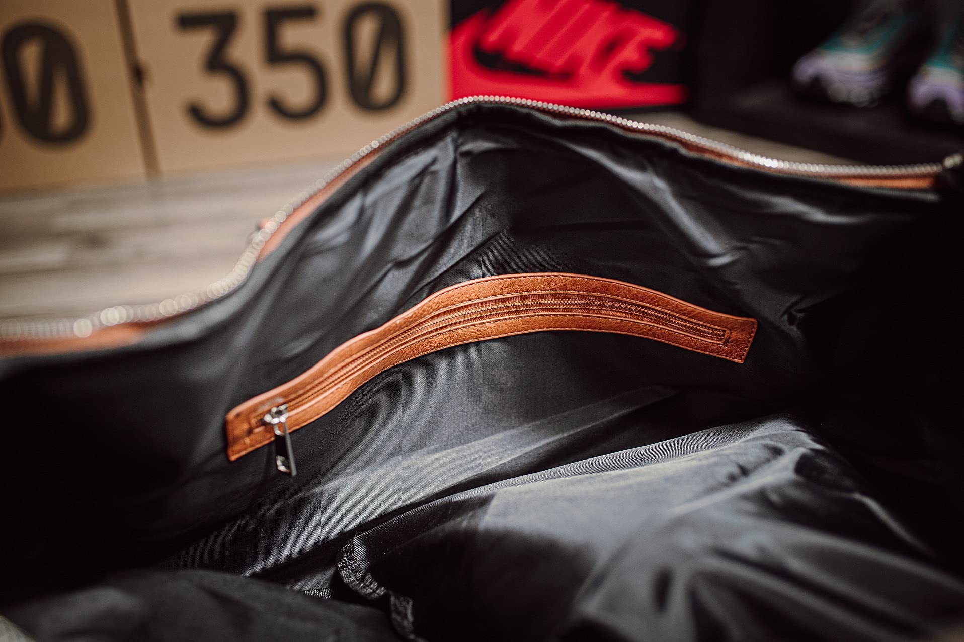 Premium Leather Duffle Bag for Travel - Multi-Functional Carry-On with Shoe Compartment & Spacious Storage - Ideal for Gym, Business Trips & Weekend Getaways (Brown)
