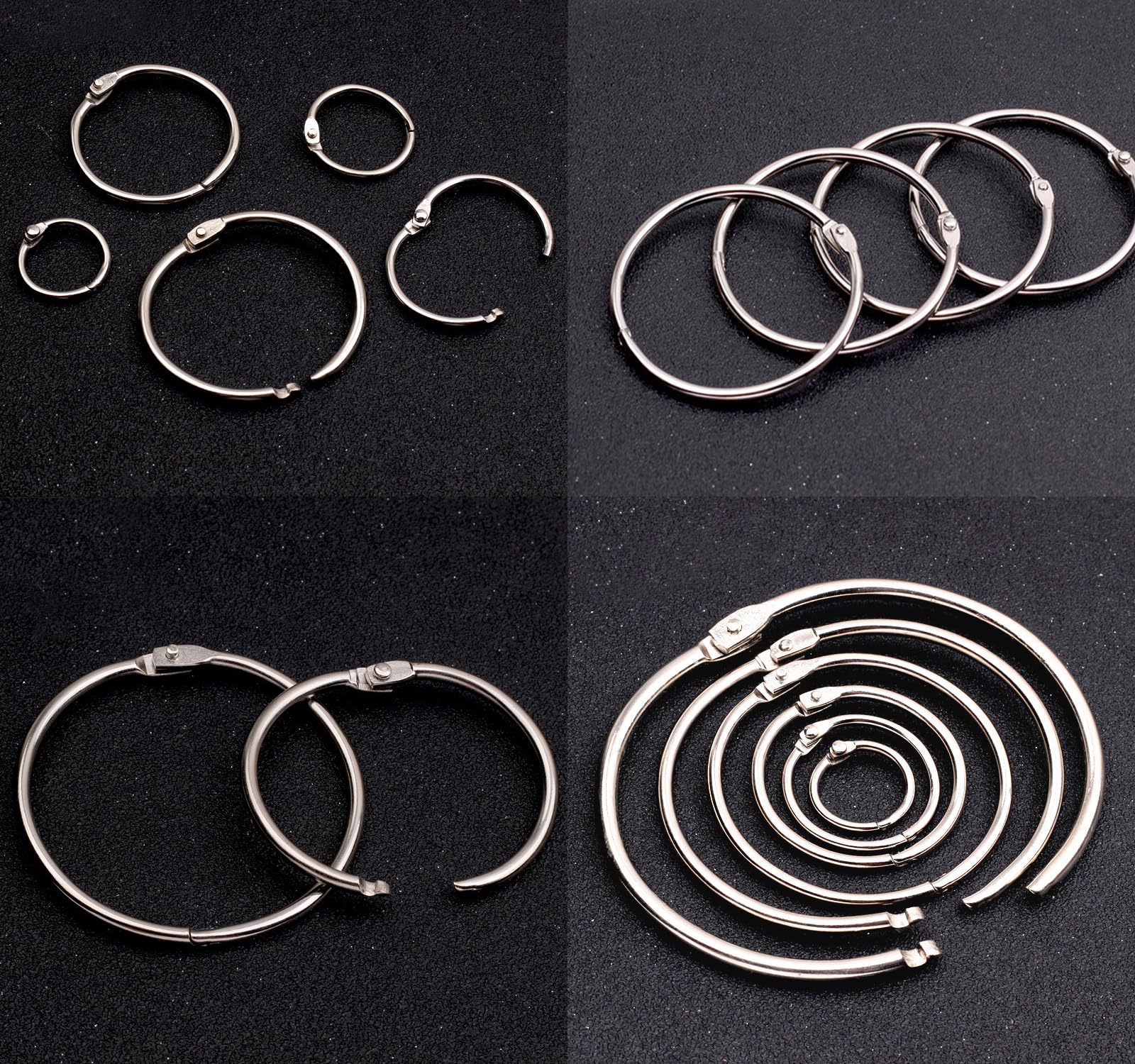 Metal Loose Leaf Binder Rings - 1 Inch Book Rings for Paper, Index Cards & Keys - Durable Office & School Supplies - Perfect for Organizing Documents, Notebooks, and Keychains at Home, Office or Classroom
