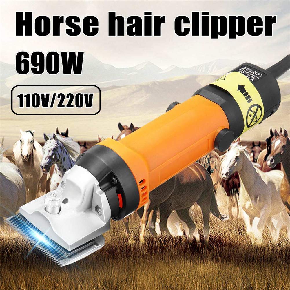 Professional 690W Heavy Duty Electric Horse Hair Clipper - 6-Speed Adjustable Low Vibration Equine Shears for Pet & Livestock Grooming | Perfect for Show Horses, Farm Animals & Veterinary Use