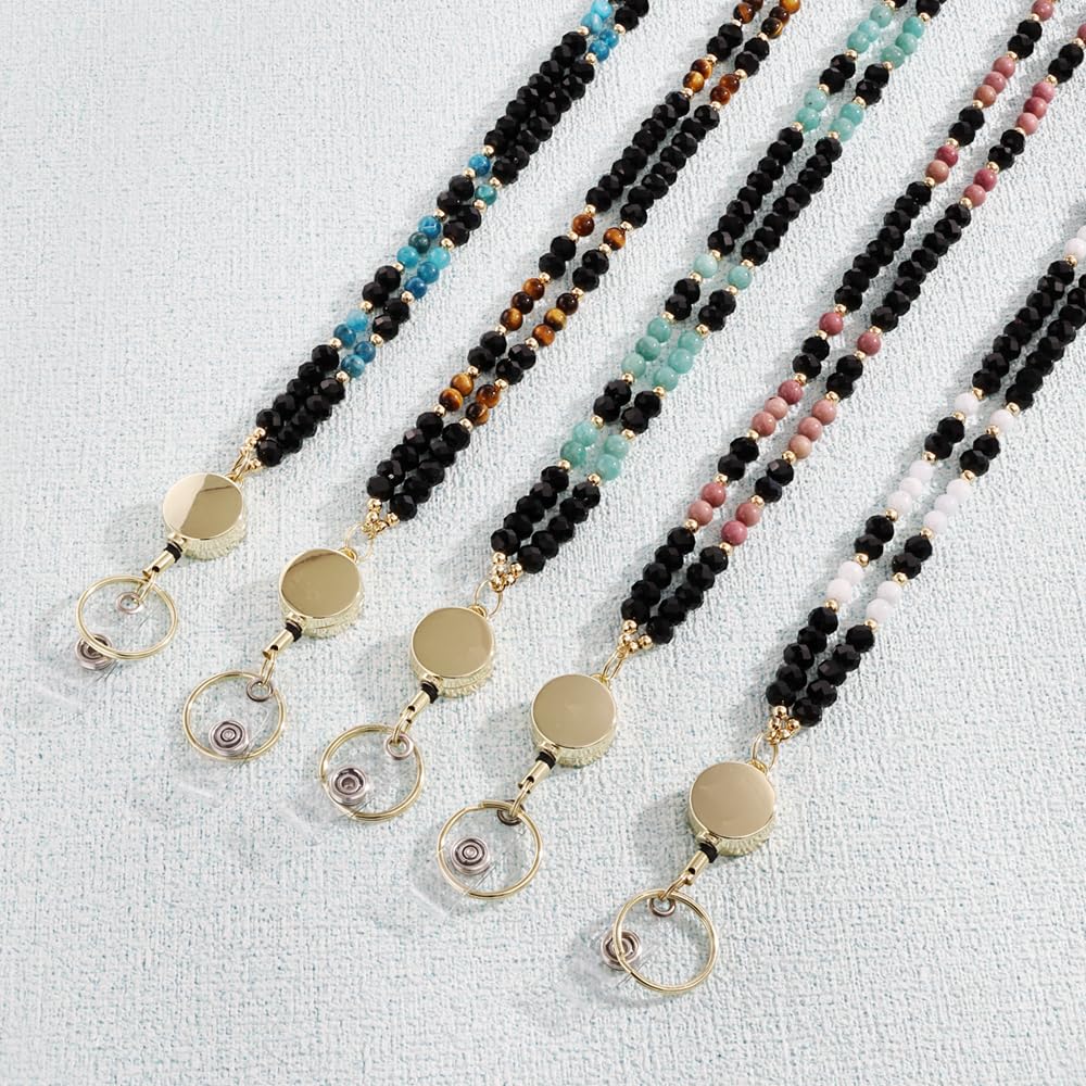 Crystal Beaded Lanyards for Women - ID Badge & Keys Holder for Teachers