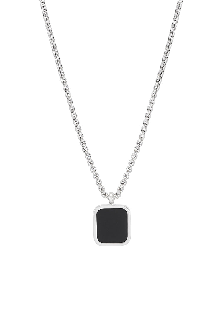 Men's Square Gemstone Pendant Necklace - Sterling Silver or Gold Plated Gemstone Jewelry for Gifts, Wedding & Everyday Wear
