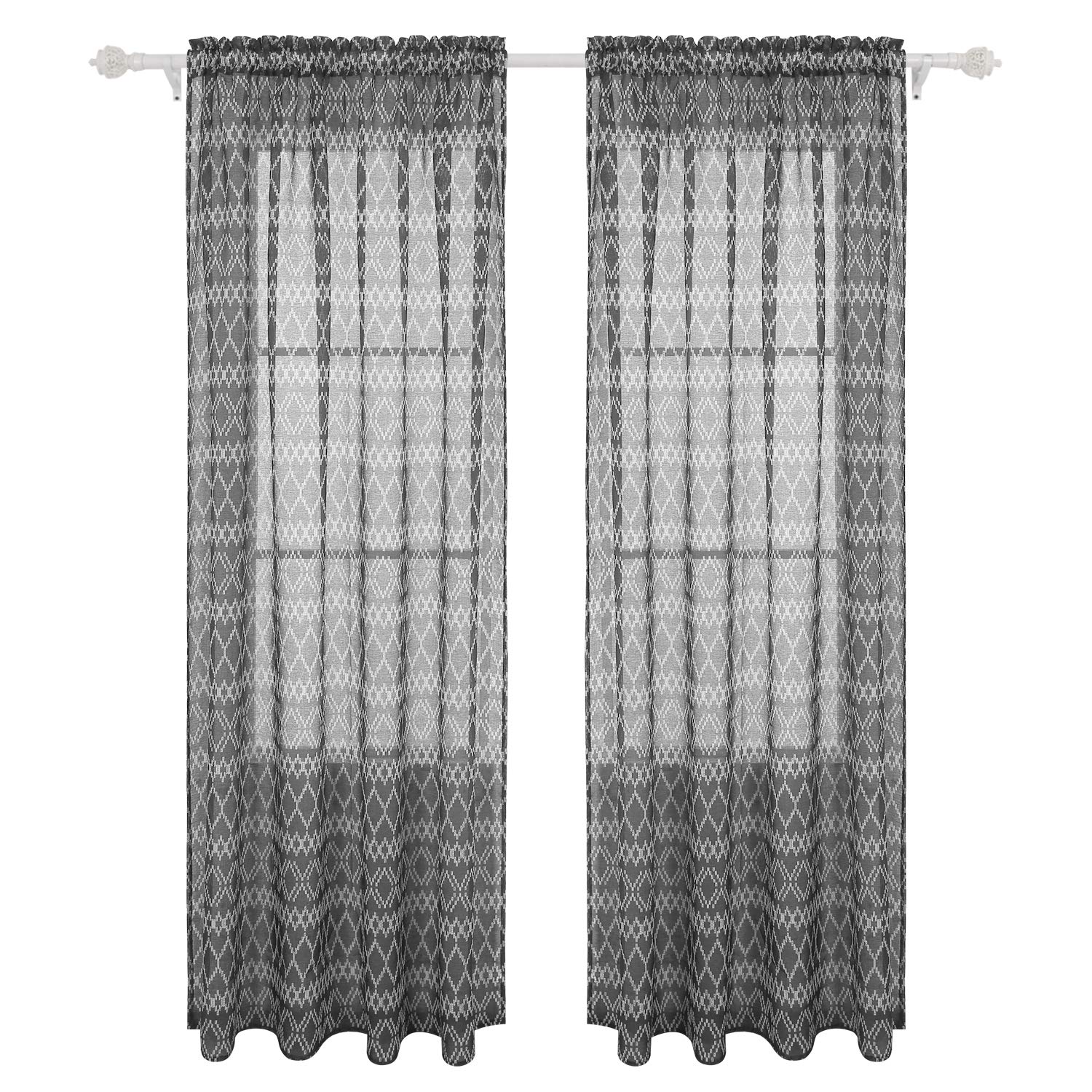 Deconovo Sheer Curtains for Kids Room - 52x95 Inch Dark Grey Rod Pocket Window Drapes - Light Filtering & Privacy, Perfect for Nursery, Bedroom & Playroom Decor