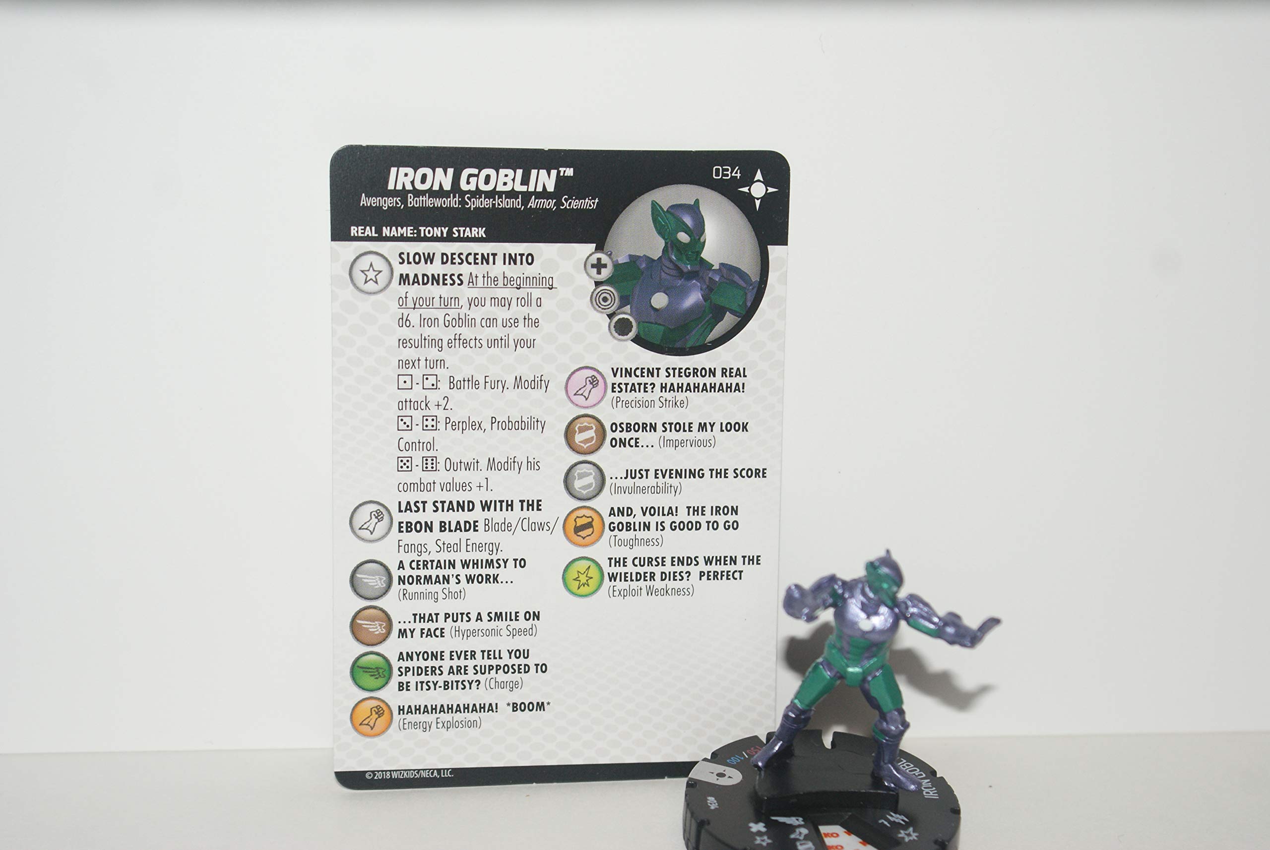 Heroclix Secret Wars Battleworld Iron Goblin #034 Rare Collectible Figure with Character Card | Strategy Game for Marvel Fans & Tabletop Battles