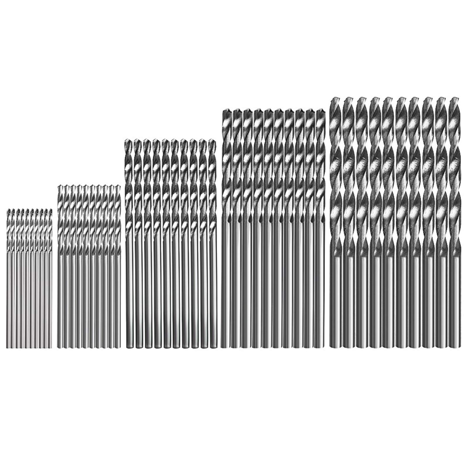 50 Pcs High Speed Steel (HSS) Drill Bit Set - Titanium Coated, 1/1.5/2/2.5/3mm, Durable Precision Power Tool Accessories for Metal, Wood, Plastic - Perfect for DIY Projects, Home Repairs & Professional Use