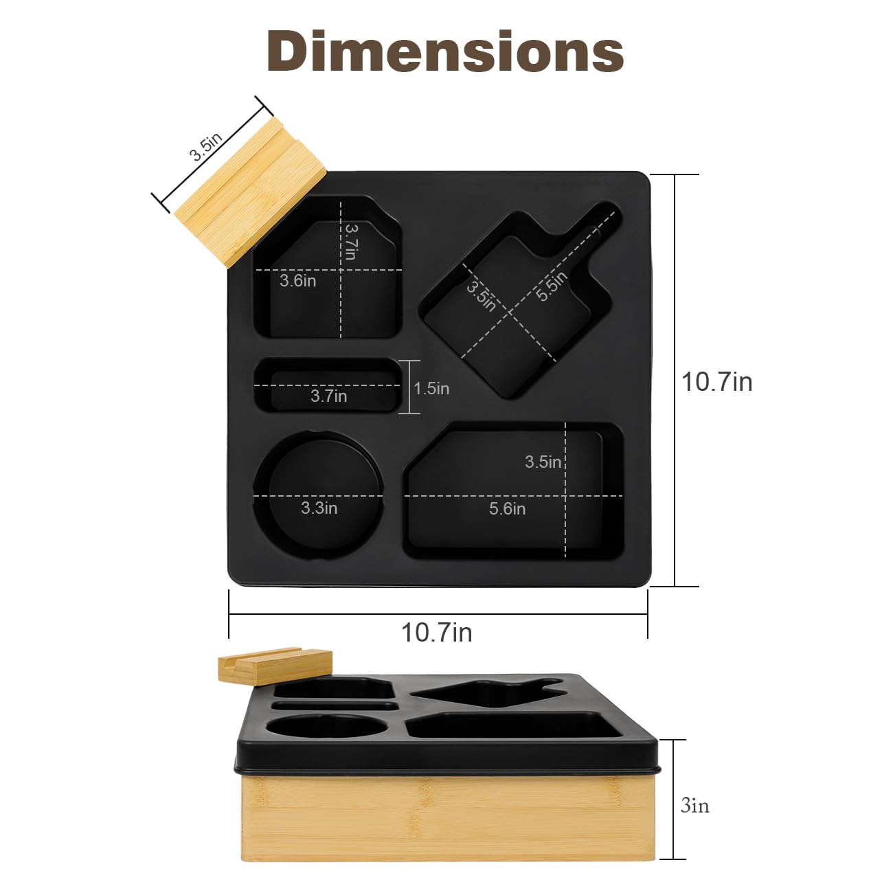 Rotatable Couch Cup Holder Tray with Phone Stand - Waterproof Sofa Caddy Organizer for Drinks, Snacks & Remote Control - Anti-Spill Bedside & Living Room Accessory (Black) | Perfect for Movie Nights, Gaming & Relaxing on Sofa or Bed