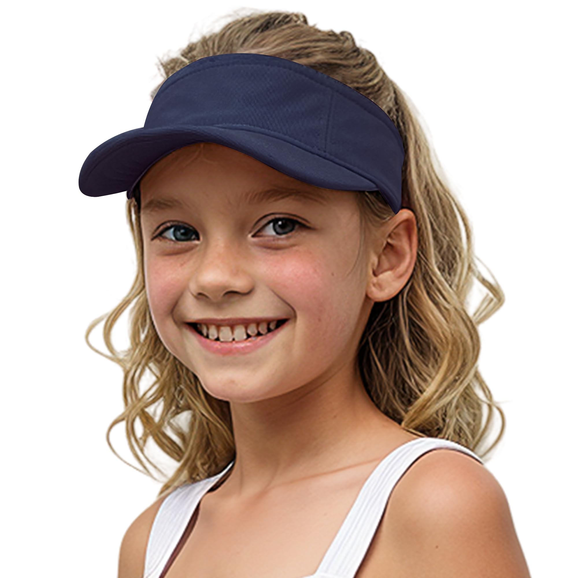 Jastore Kids Packable Sun Visor Hat - Adjustable Cotton Sports Visor for Boys & Girls - Perfect for Summer, Golf, Tennis & Outdoor Activities