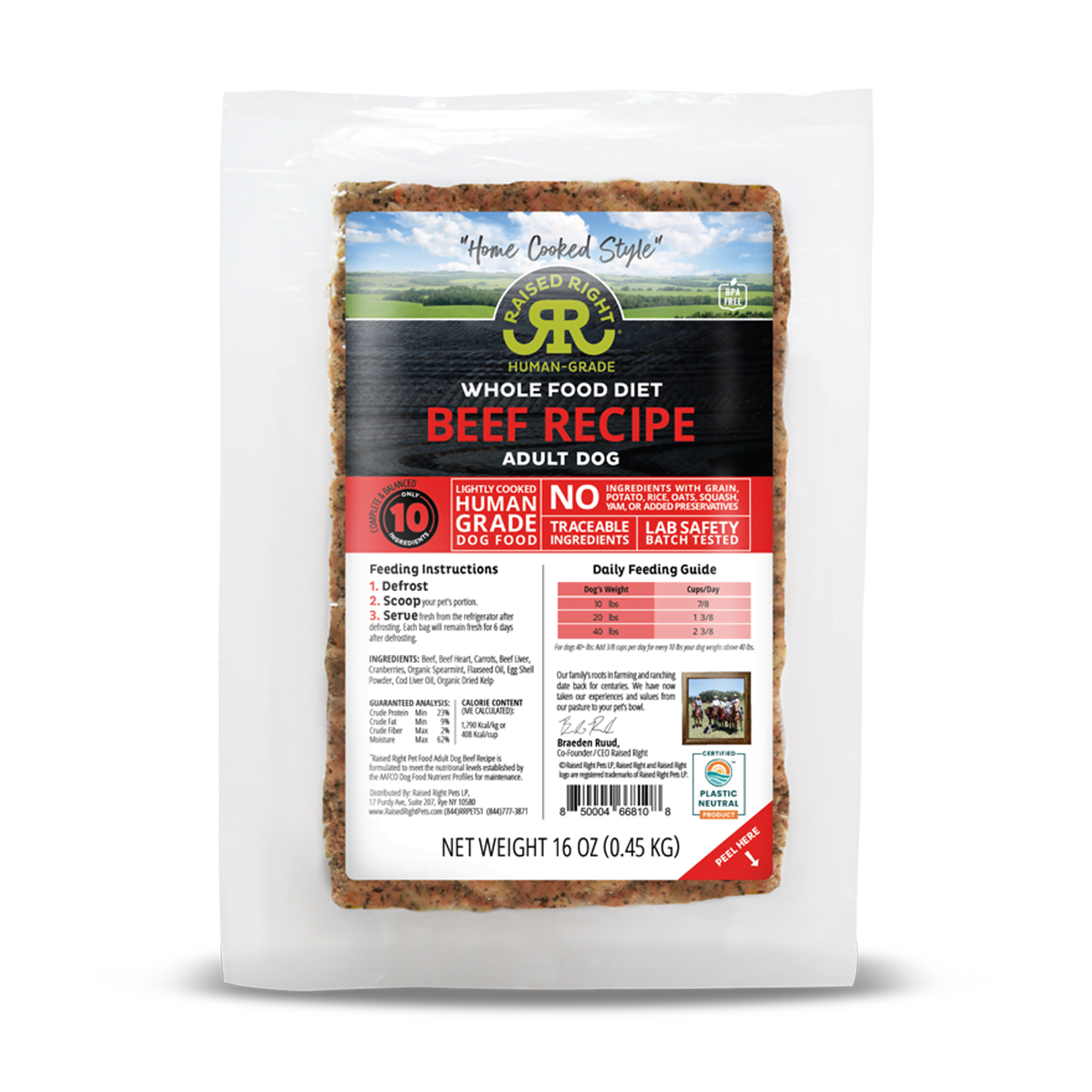 Premium Raised Right Original Beef Adult Dog Food - High Protein, Grain-Free, All-Natural Nutrition for Healthy Dogs - Perfect for Active Pets & Daily Feeding