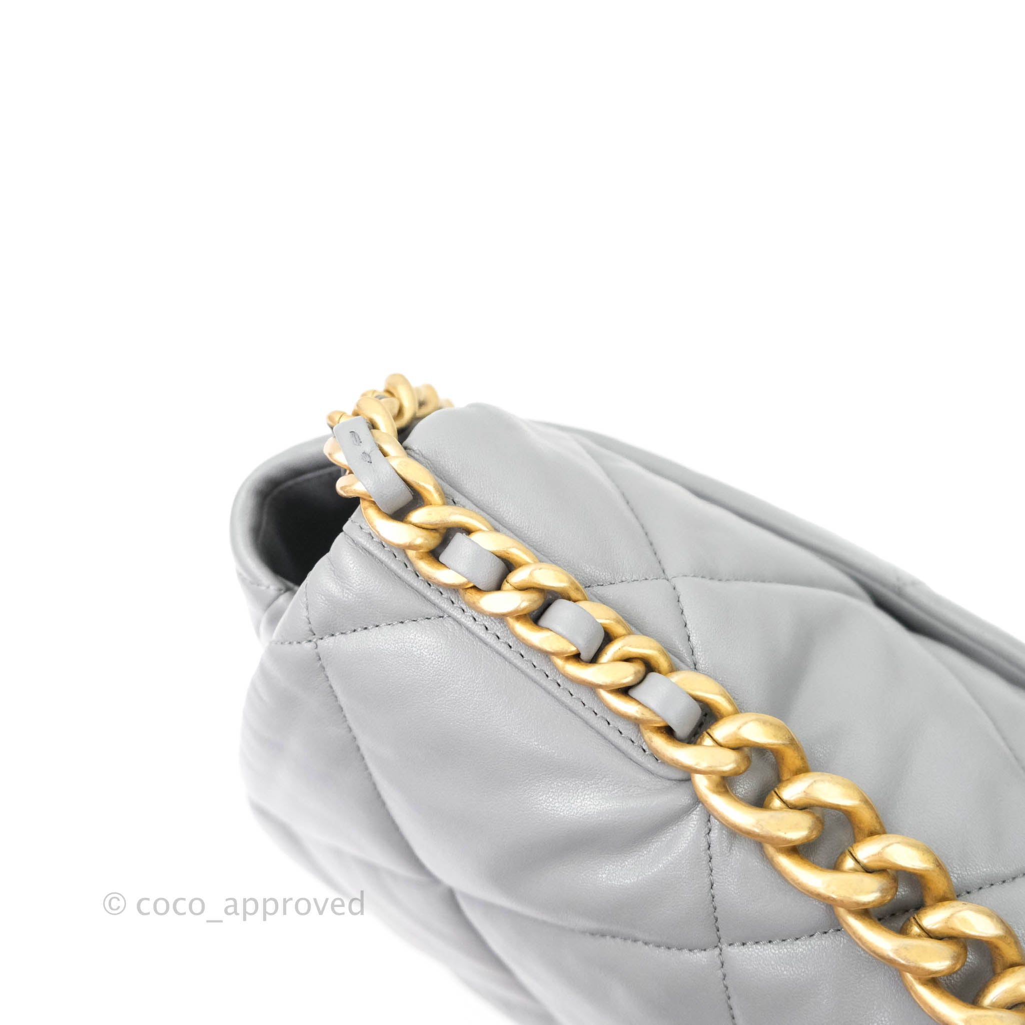 Chanel 19 Large Grey Goatskin Mixed Hardware Flap Bag - Luxury Designer Handbag for Women | Perfect for Work, Evening Events & Everyday Use