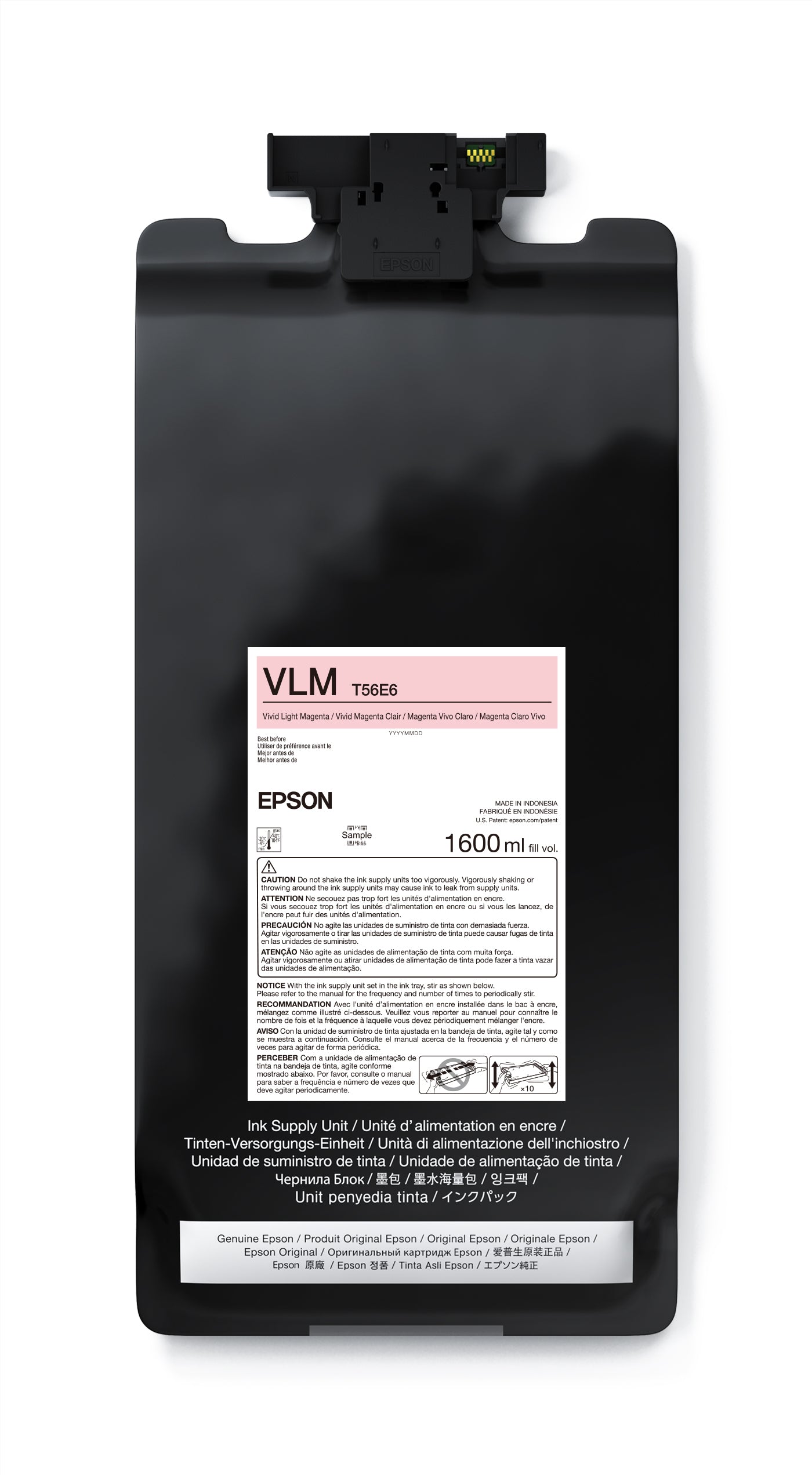 Epson UltraChrome PRO12 Vivid Light Magenta Ink Bag - 1.6L High Capacity Refill (Model P20570 T56E620) for Large Format Printers | Perfect for Professional Photography, Fine Art Reproduction & Commercial Printing