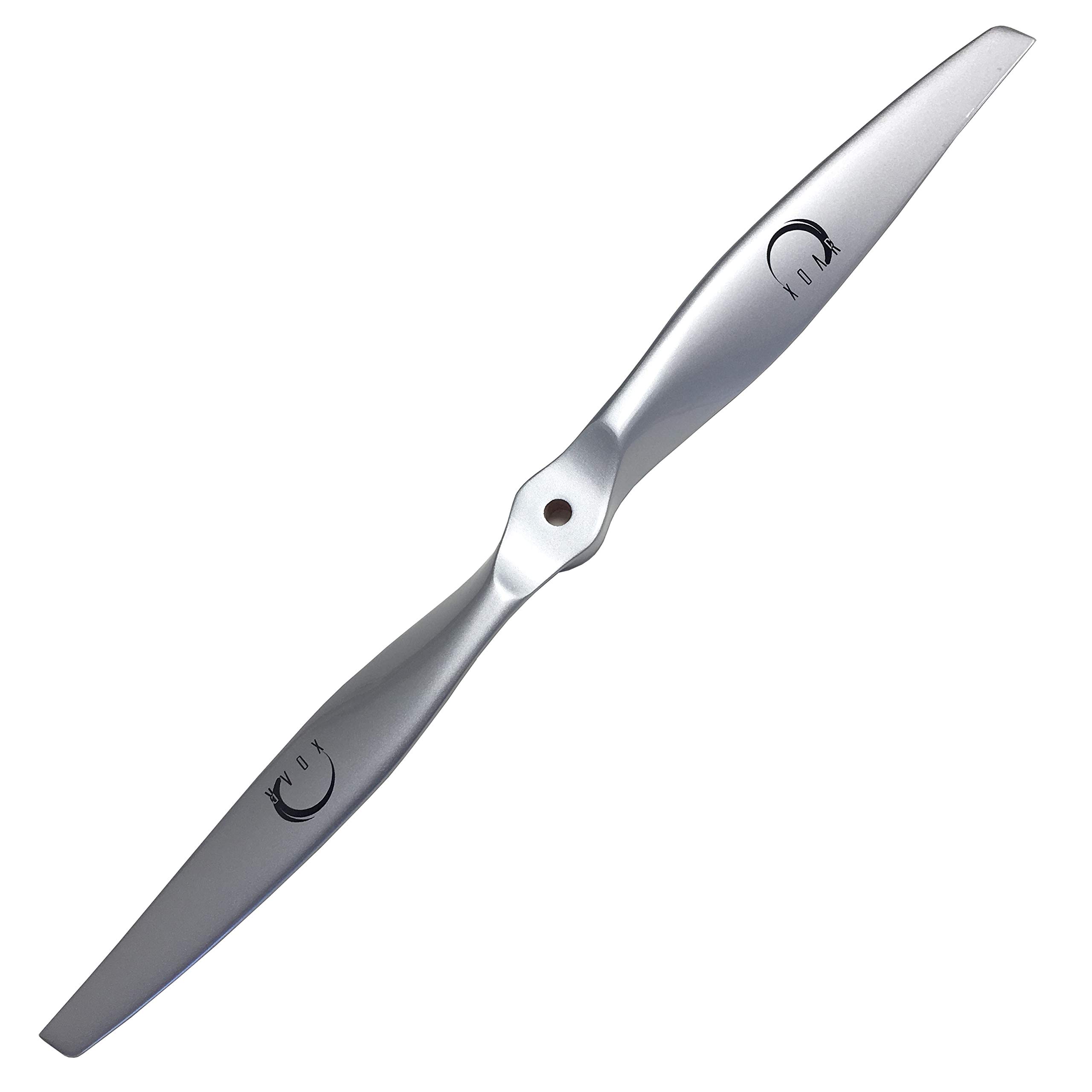 XOAR PJM-E 13x6.5 Electric RC Airplane Propeller - 13 Inch 2 Blade Silver Wood Propeller for Electric RC Plane - Perfect for Precision Flying and Aerobatic Performance