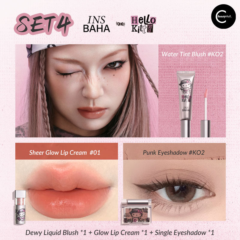 INSBAHA x Hello Kitty Limited Edition Duo Lip & Cheek Set - Cute Makeup Kit for Blush & Lip Tint - Perfect for Everyday Wear, Date Night & Gift Giving