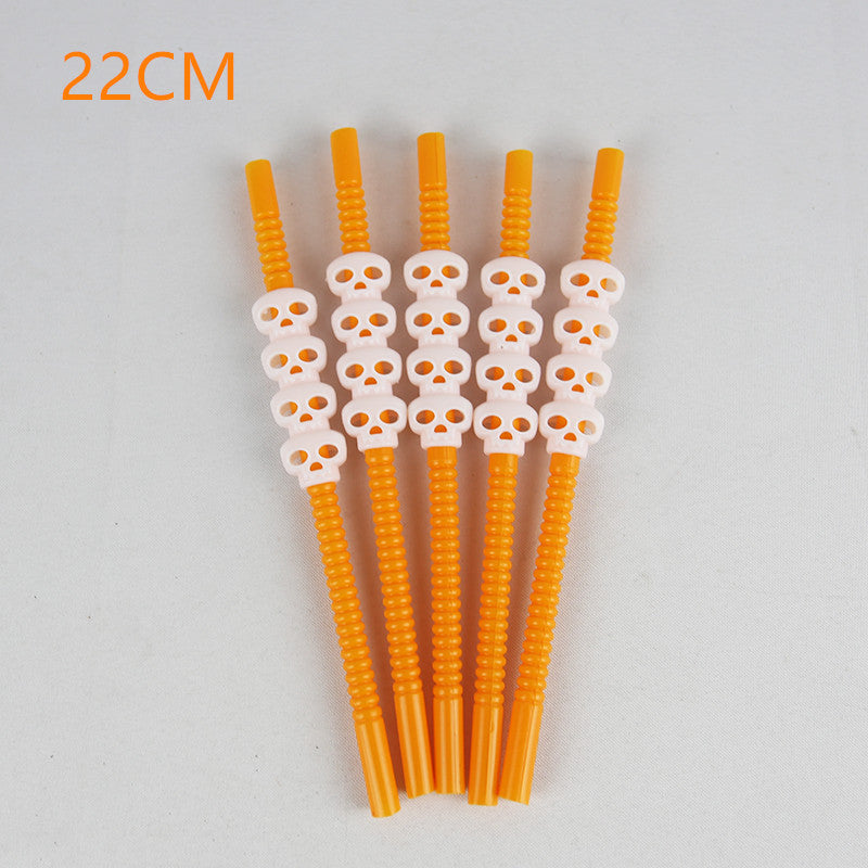 Halloween Plastic Straws - Spooky Party Drinking Straws for Halloween Decorations & Themed Events