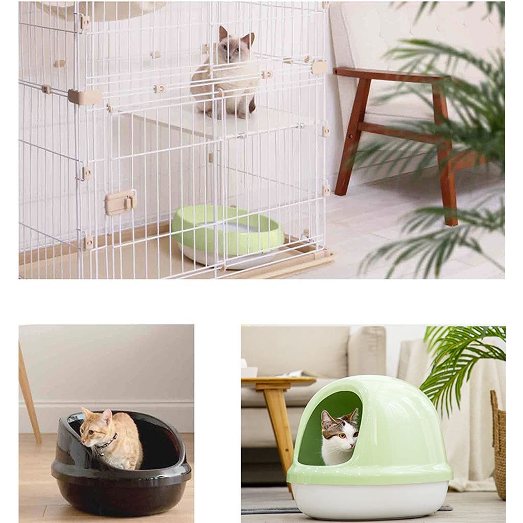 Premium Semi-Enclosed Cat Litter Box with Separable Design - Large Splash-Proof Cat Toilet with Smooth Lines - Odor Control Cat Supplies (Color C) for Indoor Cats & Small Spaces
