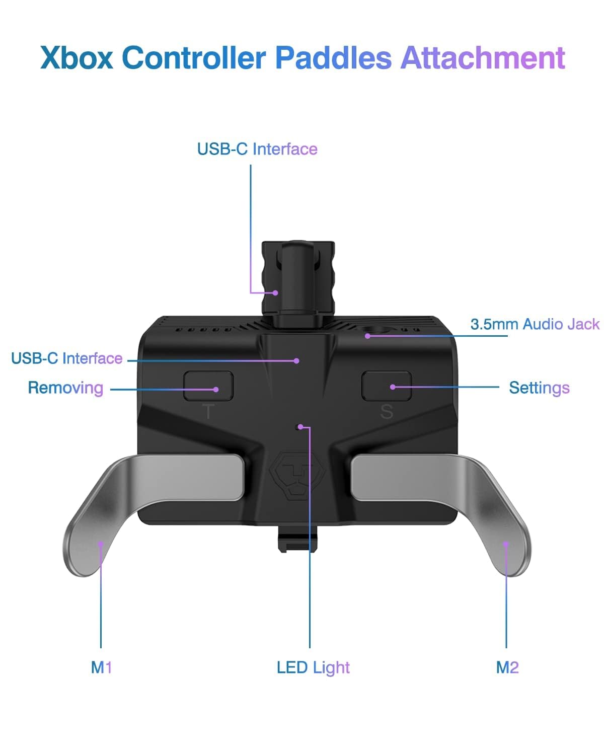 Xbox Series Controller Paddles - 2 Back Buttons, Memory Function for Gaming