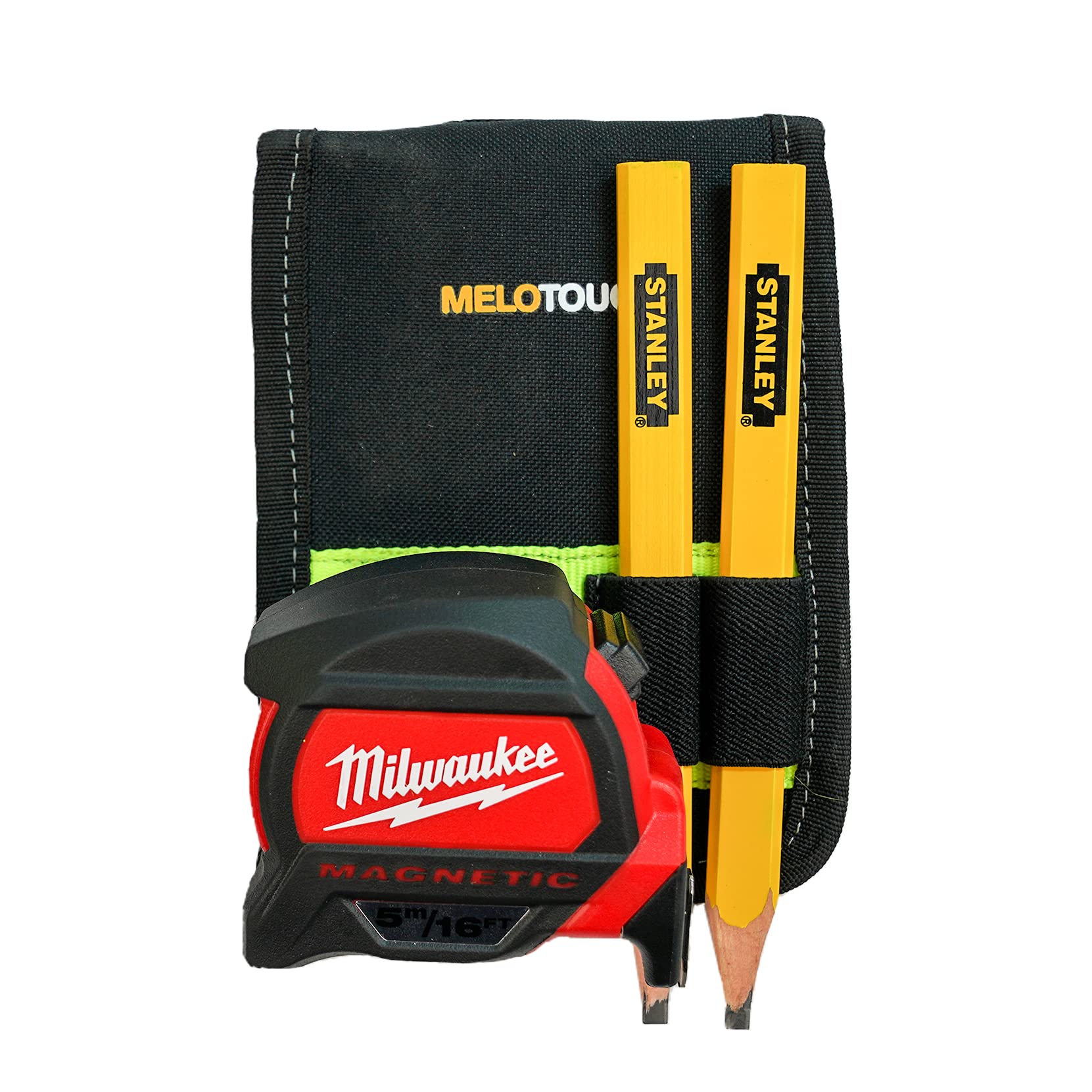 MELOTOUGH Cordless Drill Holder - Heavy Duty Hook Tape Measure Clip & Drill Bit Organizer - Power Tool Belt Holder for Carpenters, Electricians, DIY Projects - Perfect for Workshop, Construction Site, Home Renovation