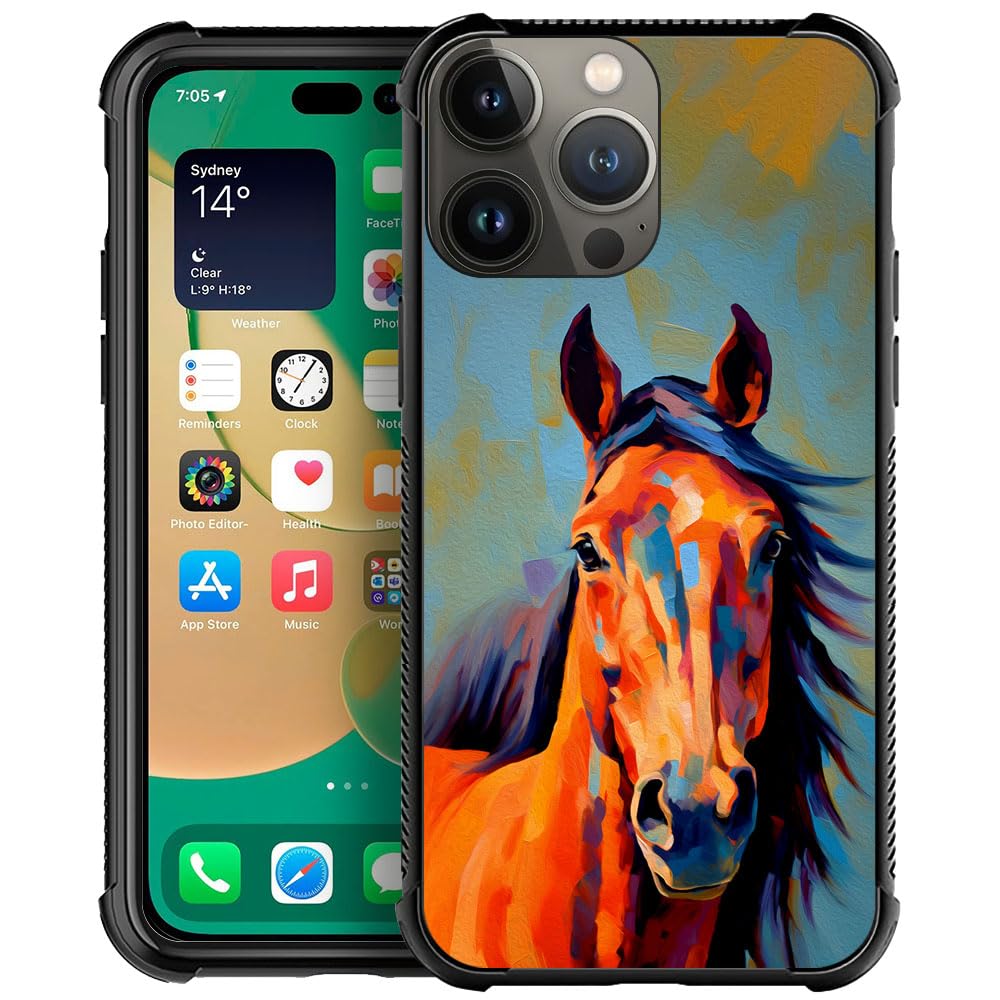 CARLOCA iPhone 13 Mini Case with Colorful Horse Design - Shockproof, Anti-Scratch & Drop Protection Phone Cover | Perfect for Everyday Use, Outdoor Activities & Travel Protection
