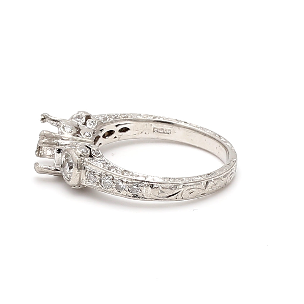 0.60 Carat Round Brilliant H VS1 Diamond White Platinum Semi Mount Ring - Elegant Engagement & Wedding Band for Women, Perfect for Proposals, Anniversaries, and Special Occasions