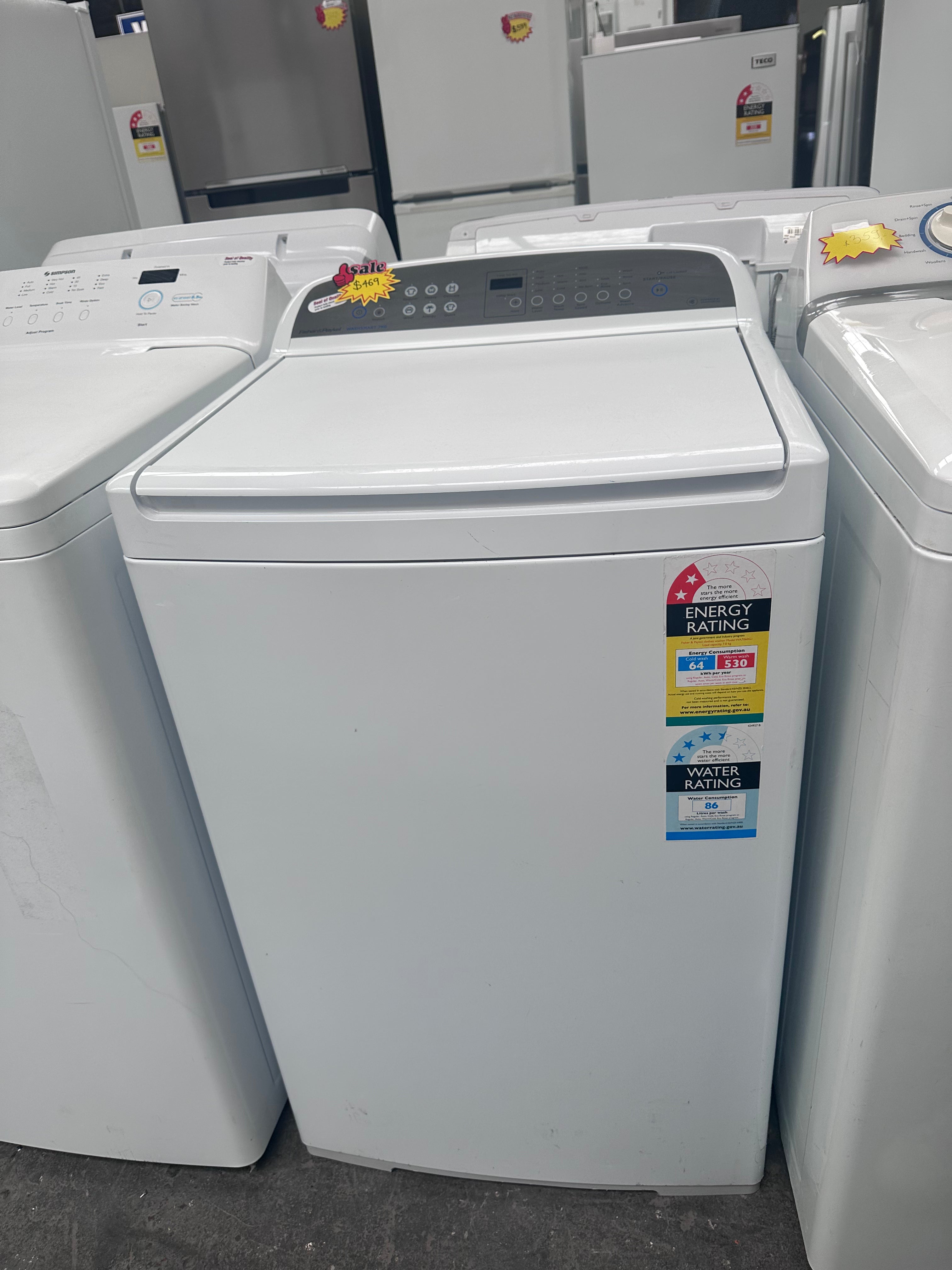 Fisher & Paykel 7kg Top Load Washing Machine - Certified Refurbished | Energy Efficient Laundry Solution for Apartments & Small Homes