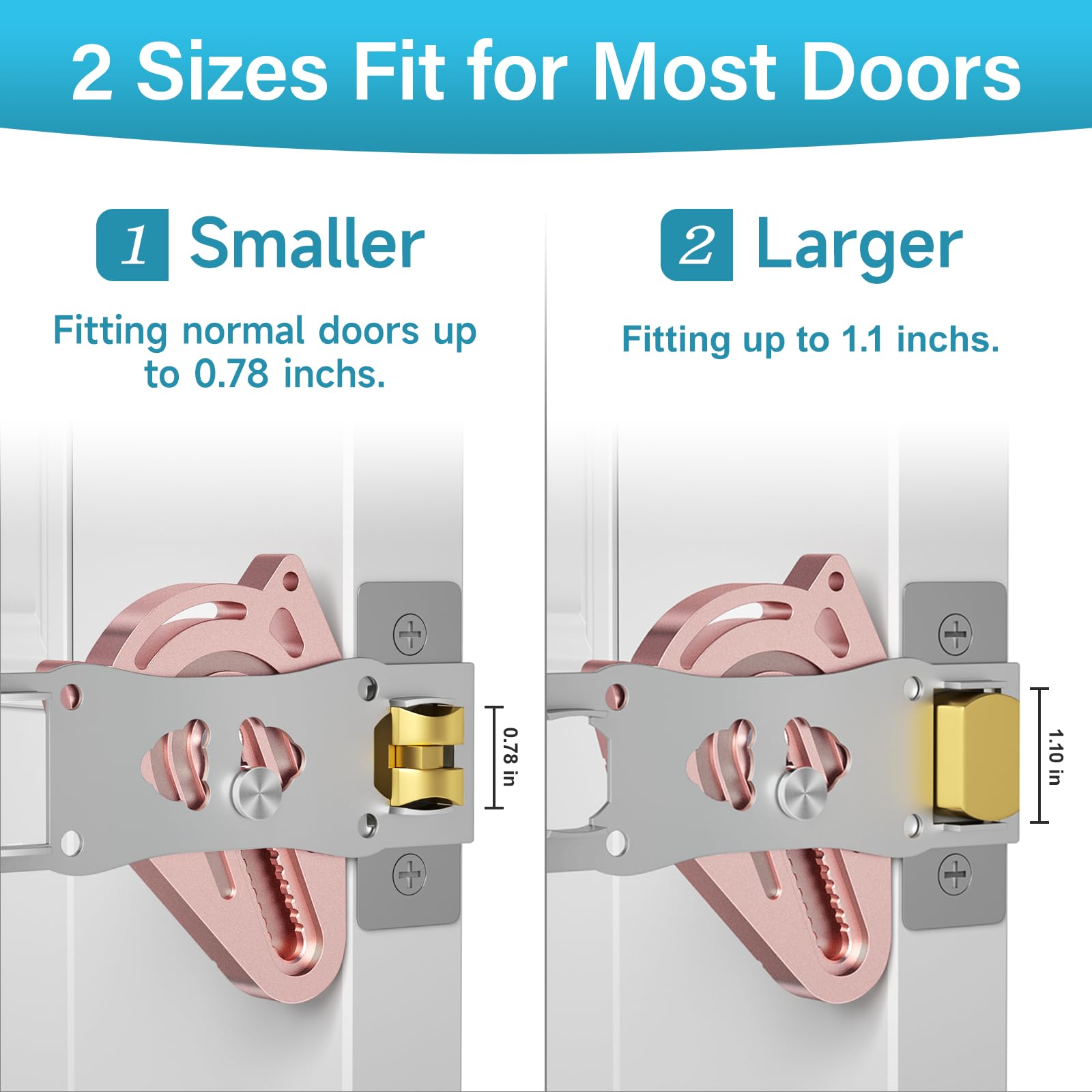 Portable Metal Door Lock for Travel - Hotel & Apartment Security (Pink) - Perfect for Solo Travelers & Home Safety