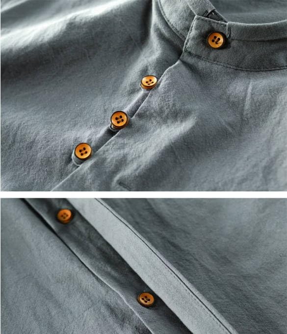 Soulona Men's Japanese Style Casual Shirt - Trendy Kimono Inspired Button Up Top for Streetwear & Everyday Fashion