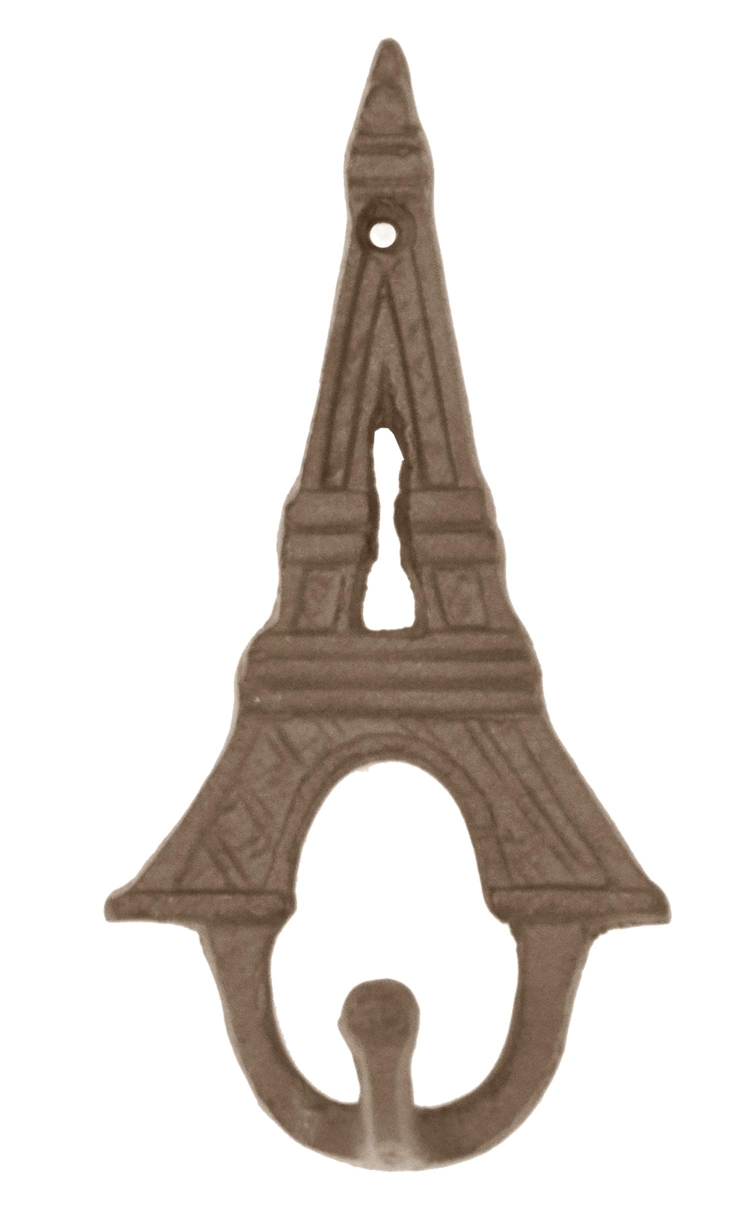 Vintage Eiffel Tower Wall Hook - Heavy Duty Cast Iron Hooks for Hanging Coats, Hats & Decor (Dark Brown) - Perfect for Entryway, Bedroom & French Themed Home Decor
