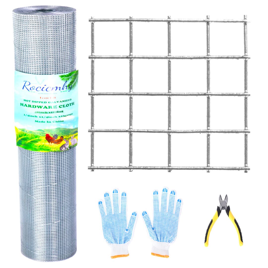 1/4 Inch 23Ga Hot Dipped Galvanized Steel Hardware Cloth Roll 48