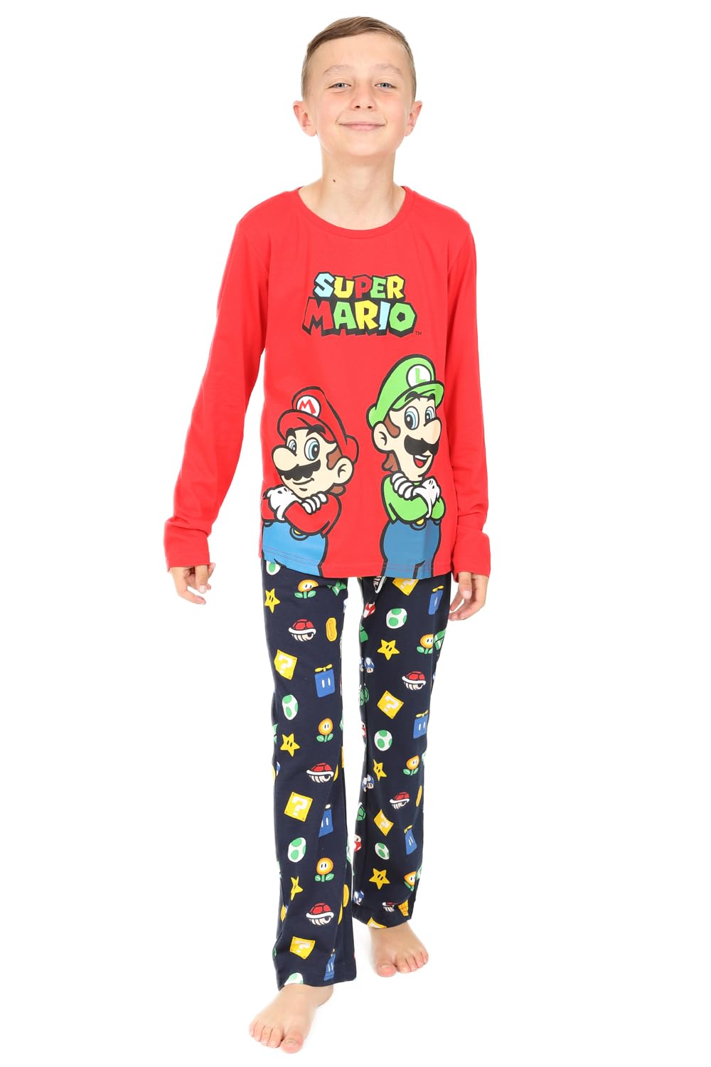 Super Mario & Luigi Boys Pajama Set - Nintendo Licensed Character Sleepwear for Kids - Perfect for Birthday Gifts, Sleepovers & Mario Themed Parties