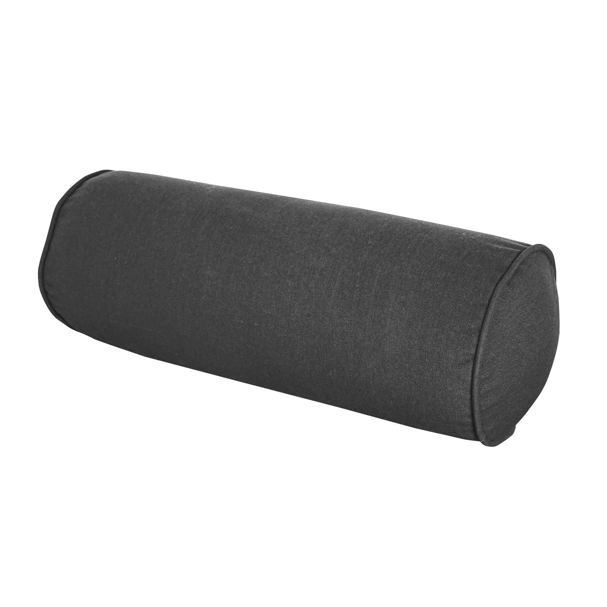 Outdoor Bolster Pillows Set of 2 - 16x6 Inch Round Lumbar Throw Pillows for Patio Furniture, Sofa & Bed - Modern Grey - Perfect for Back Support & Home Decor