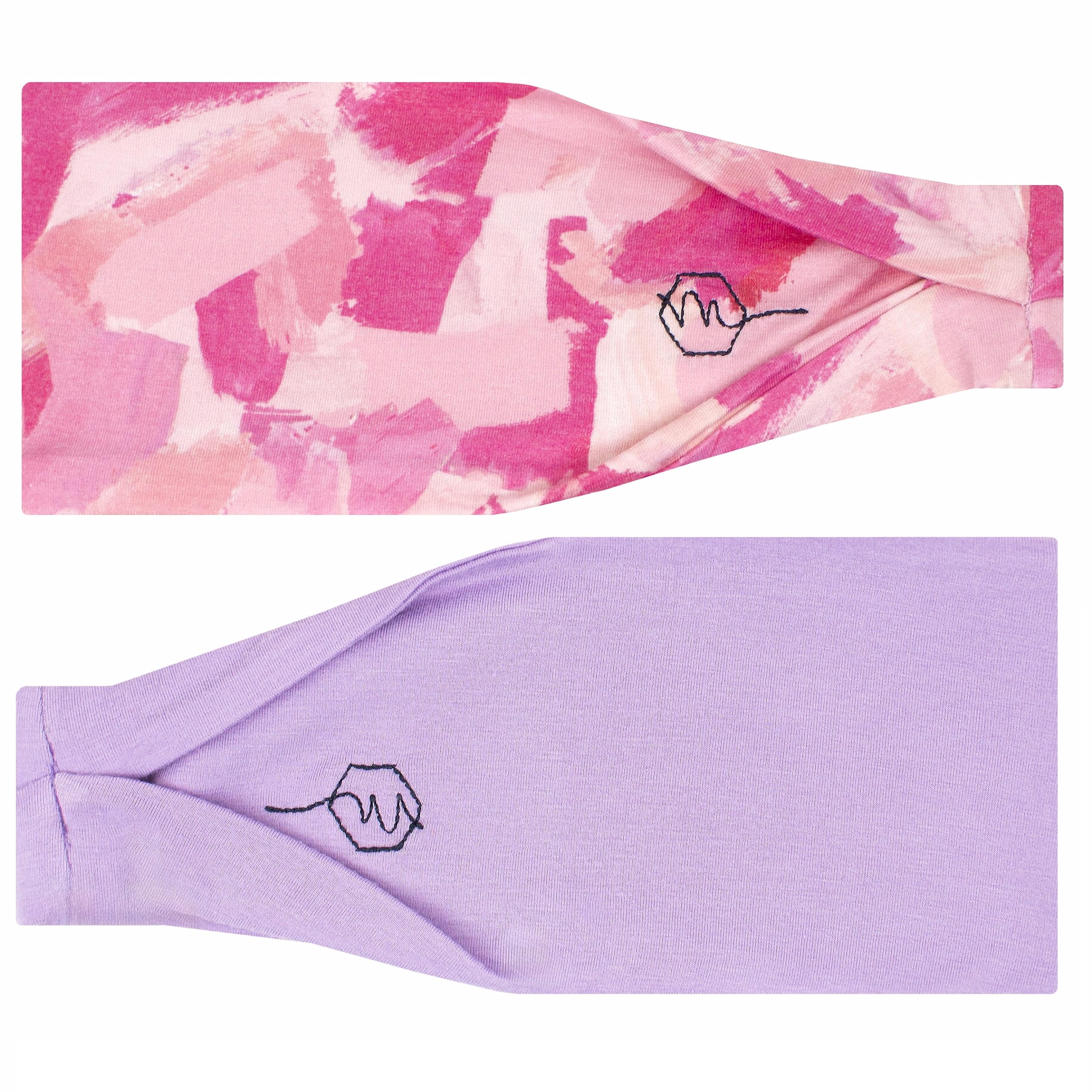 Maven Thread Blush Set - 2 Pack Non-Slip Workout Headbands for Women, 4