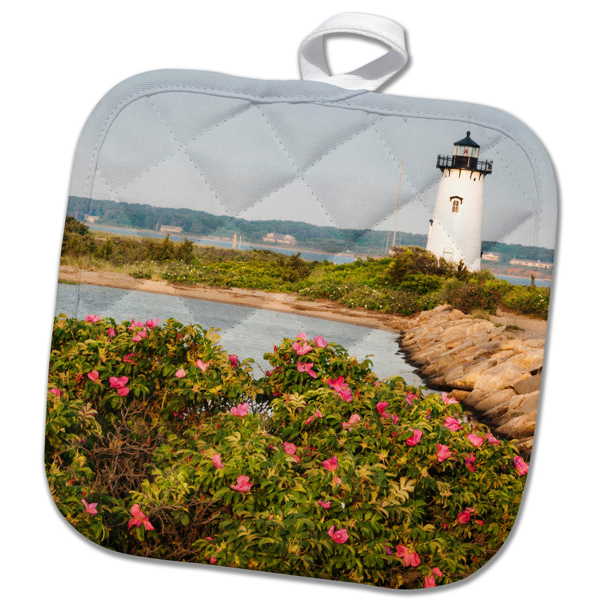 3D Rose USA Massachusetts Marthas Vineyard Edgartown Lighthouse Pot Holder - Heat Resistant Kitchen Oven Mitt for Cooking, Baking & Grilling - Perfect Gift for Home Chefs & Housewarming