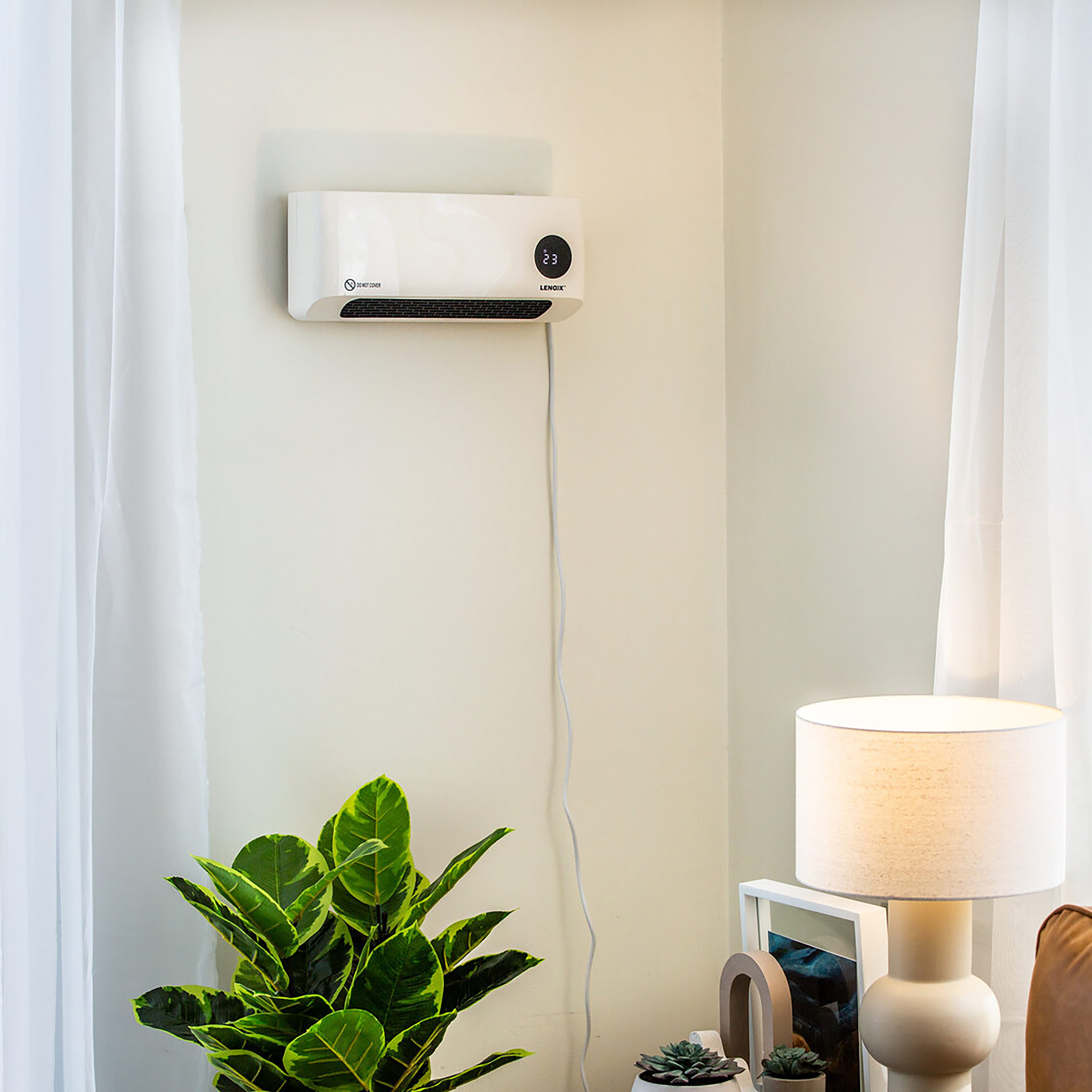 Wall Mounted Heater and Fan Combo with Remote Control - Energy Efficient Space Heater & Cooling Fan for Home, Office, Bedroom - Perfect for Year-Round Comfort