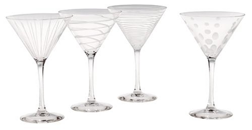 Premium Mikasa Cheers 8-Piece Wine & Martini Glass Set - Elegant Etched Glassware for Parties, Weddings & Home Entertaining