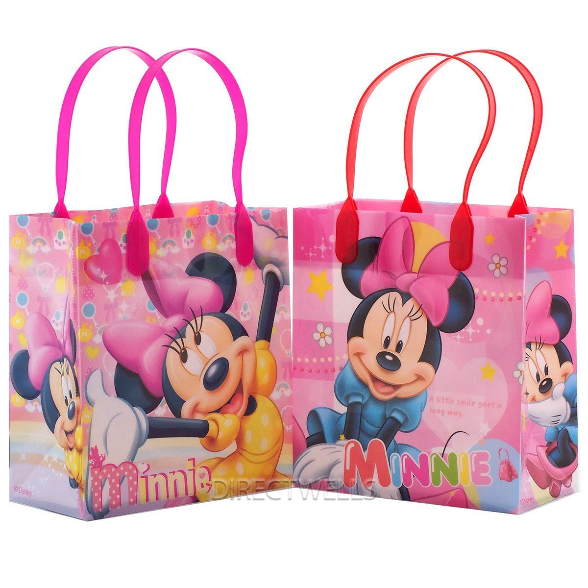 Disney Minnie Mouse Premium Party Favor Bags - 12 Pack Small Gift Bags for Birthday, Baby Shower & Wedding Favors - Cute Goodie Bags for Kids Party Supplies & Celebration Events
