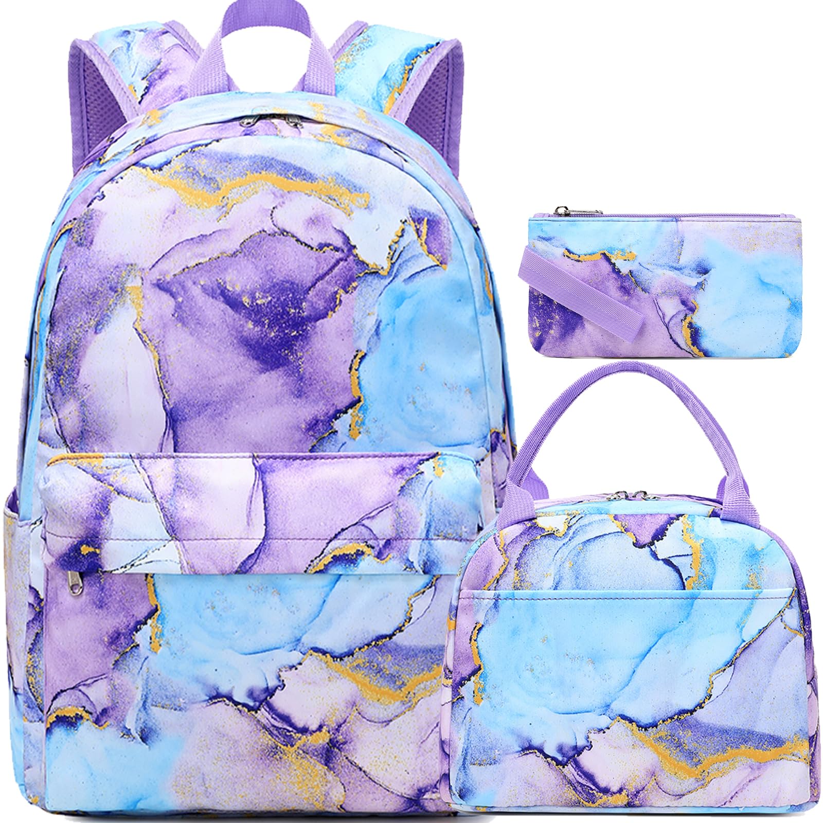 Girls Backpack with Lunch Box - School Bookbag for Teens, Perfect for School & Travel