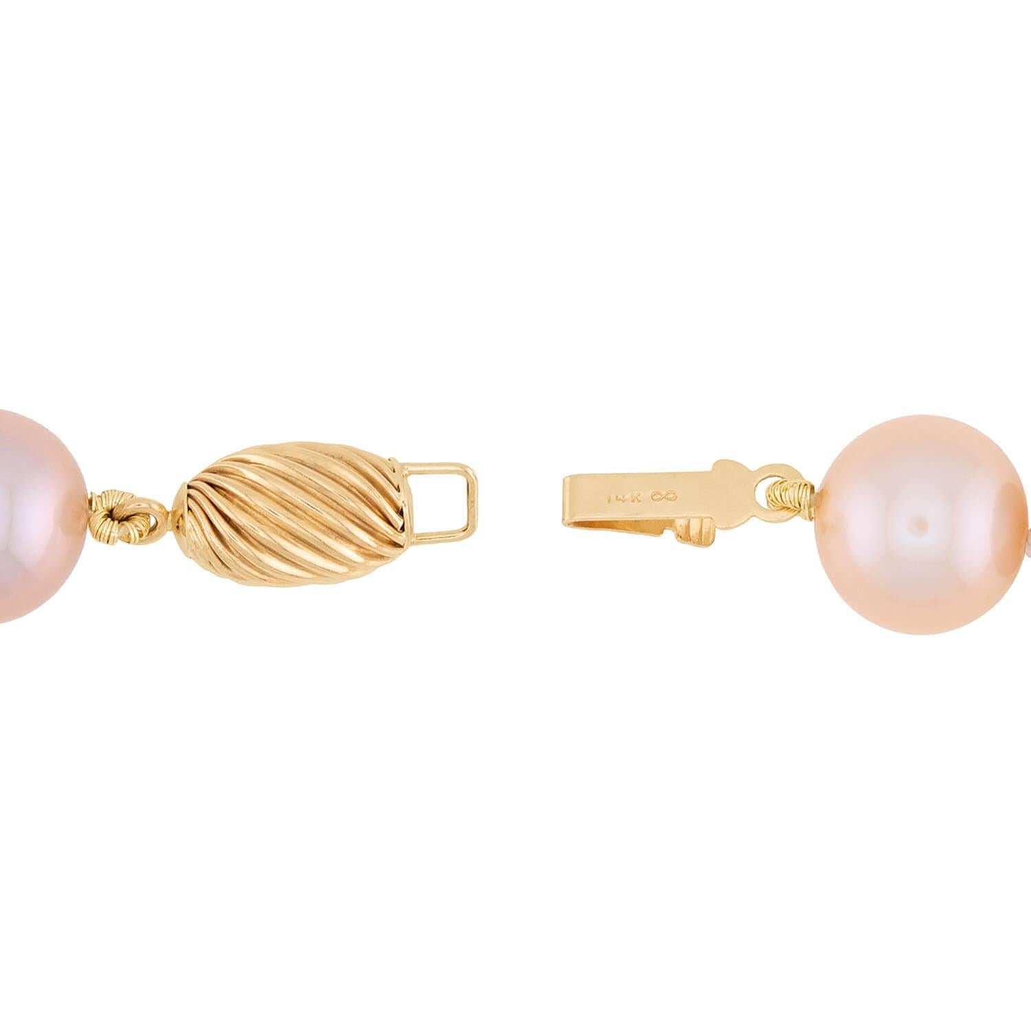 14K Gold Multicolor Pearl Necklace - 10mm Freshwater Pearls, 17 Inch Elegant Jewelry for Women, Perfect for Weddings, Parties & Special Occasions