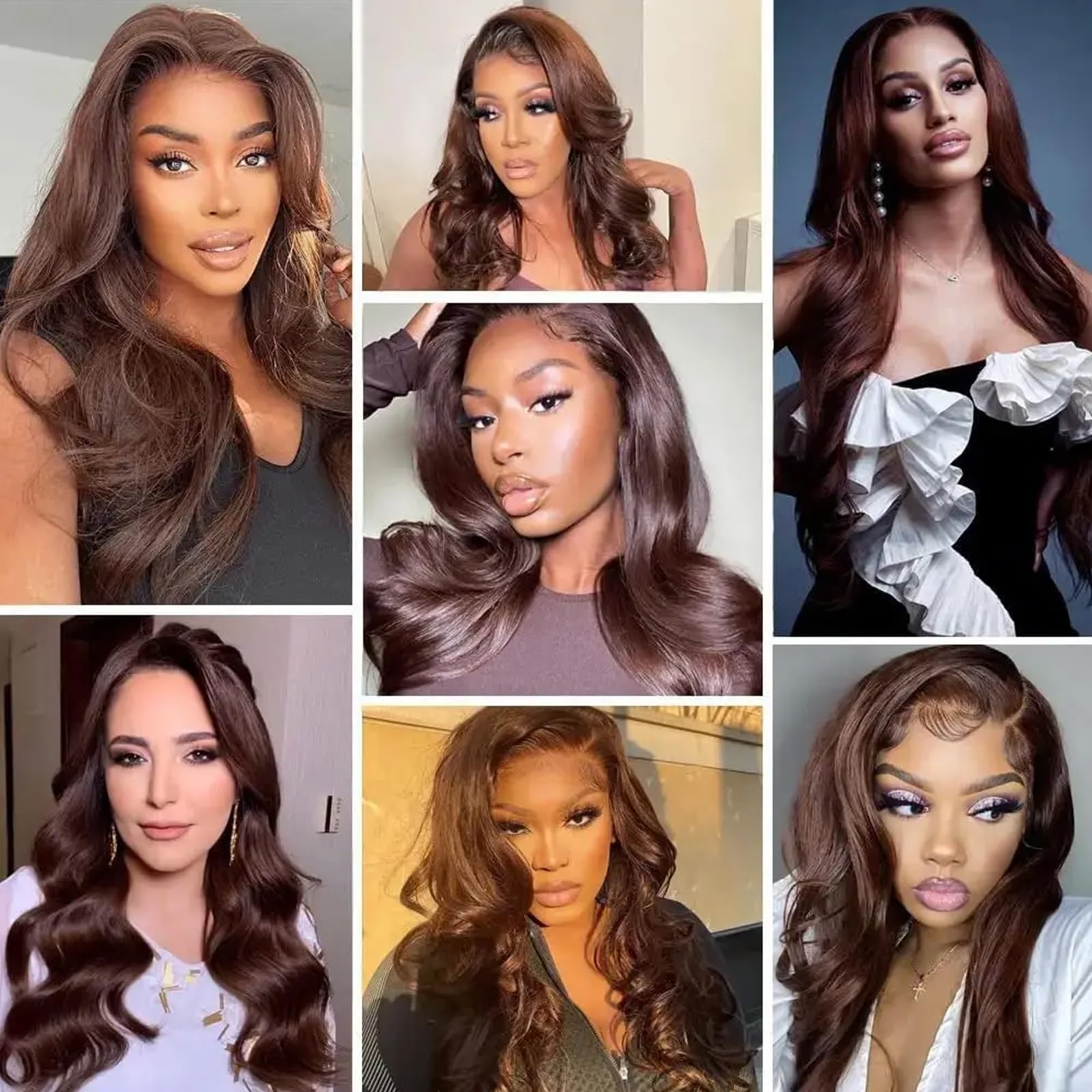 13x6 Chocolate Brown Lace Front Wig Human Hair 30 Inch Body Wave - Pre Plucked with Baby Hair 200% Density HD Transparent Lace - Natural Looking Wigs for Black Women | Daily Wear, Parties, Cosplay, Special Occasions
