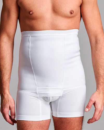 Men's Hernia Support Belt - High Waist Compression Girdle with Leg Straps - XL White - Post-Surgery Recovery & Daily Comfort - Ideal for Sports & Active Lifestyle