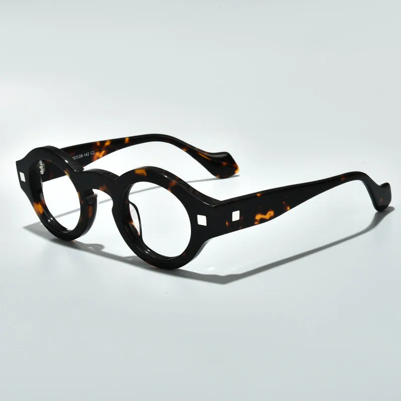 Stylish Unisex Black Acetate Round Eyeglasses L2036 - Perfect for Work, Reading & Fashion Accessories