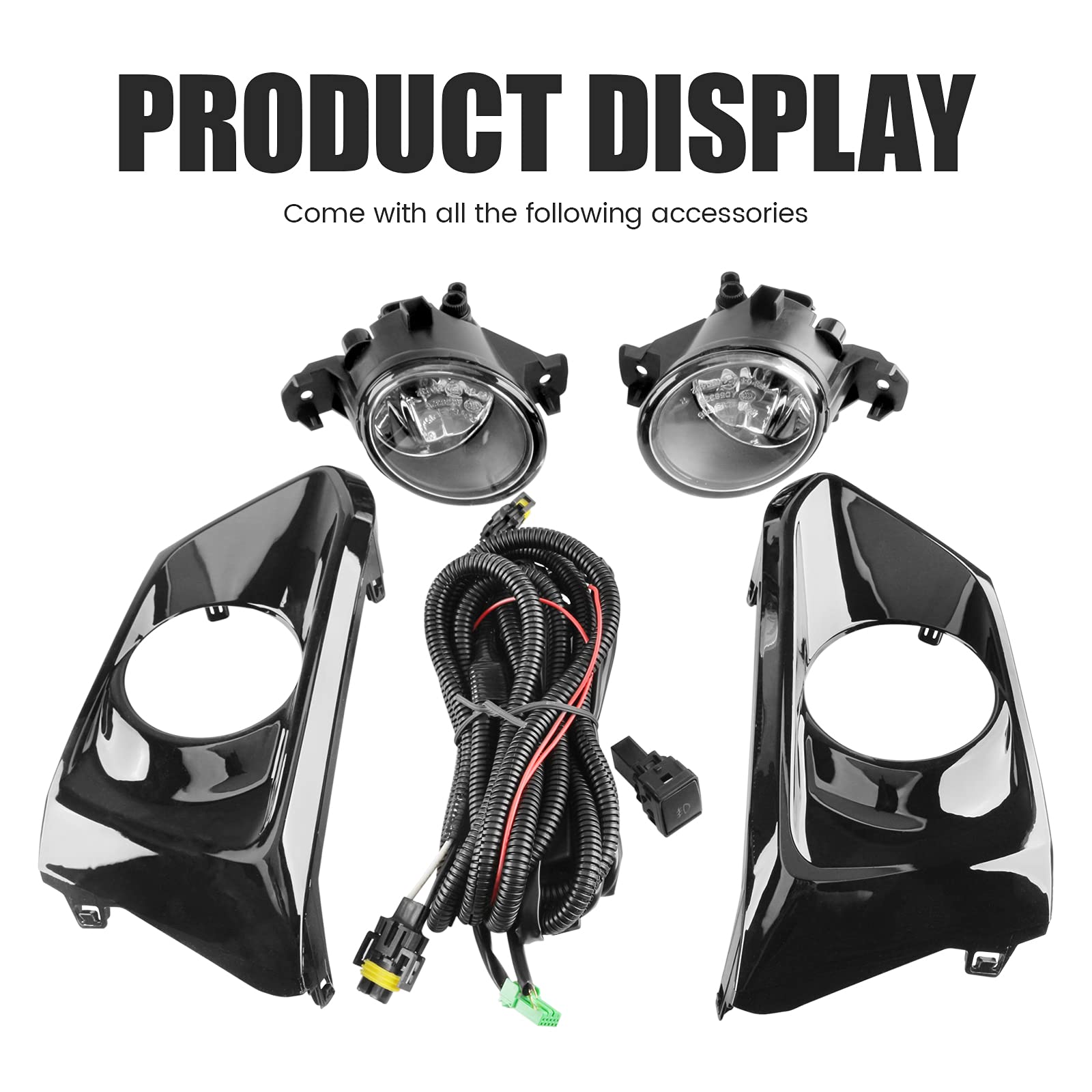DLAA Fog Lights Kit for Nissan Altima/Teana 2019-2021 - Clear Lens Front Fog Lamps with Wiring Harness (1 Pair) - Perfect for Night Driving & Off-Road Adventure